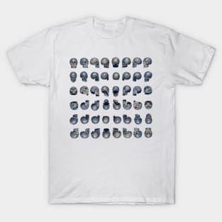 Skull Army Blue (White Background) T-Shirt